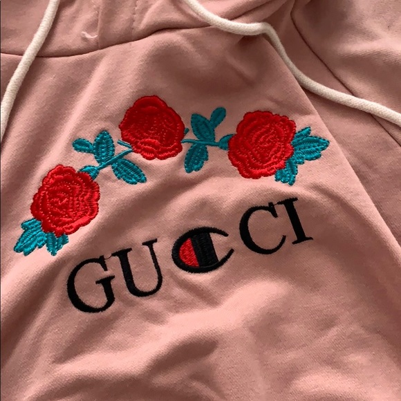 gucci champion hoodie fake